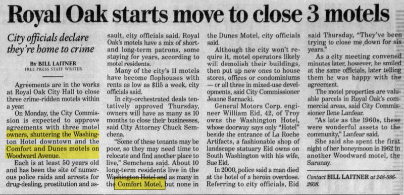 Washington Hotel - June 2002 Article